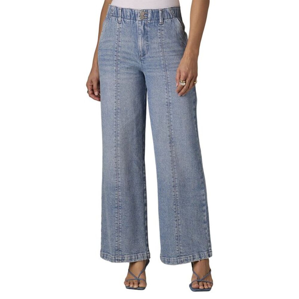 Wit & Wisdom Womens  Light Blue Artisanal Emma Skyrise Wide Leg Jean, Blue